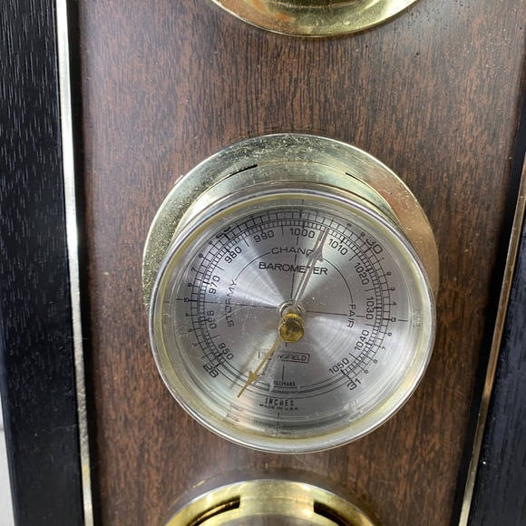 Vtg 3 Gauge Springfield Weather Station Temperature Humidity Barometer - Picture 3 of 9